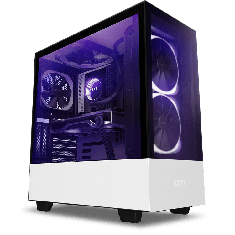 H510 Elite White - with system, angled