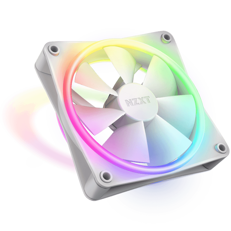 F120 RGB Duo Fan viewed from a front angle - White